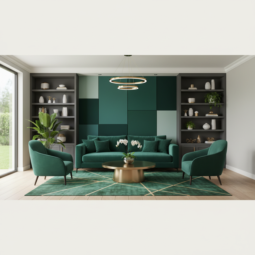 Смарагдовий в інтер’єрі