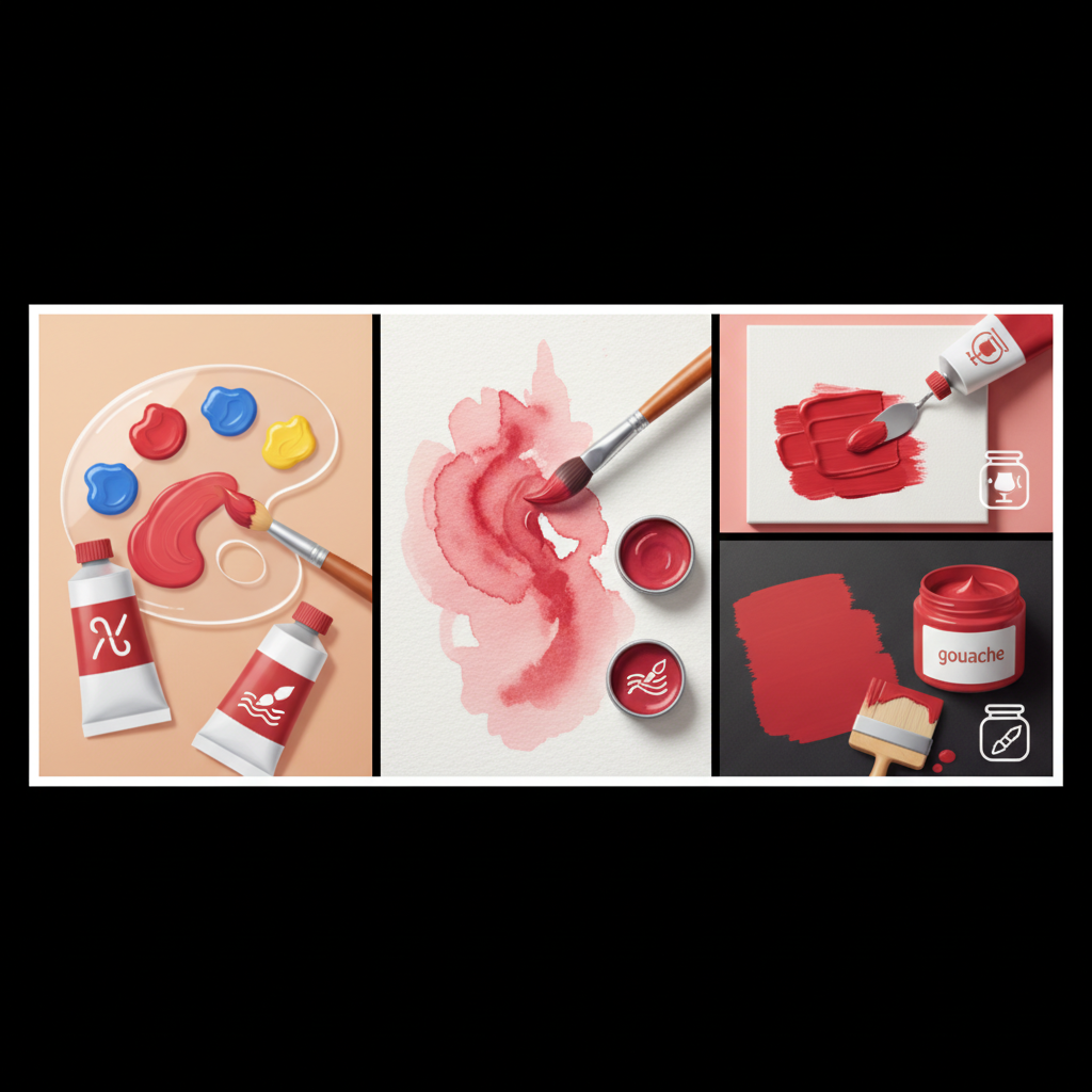 Матеріали і техніки: акрил, акварель, олія, гуаш